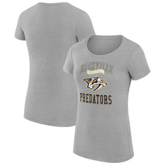 Nashville Predators G-III 4Her by Carl Banks Women's Super-Slim Fit Lightweight Team Logo Graphic T-Shirt - Heather Gray - NHL