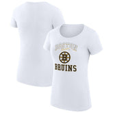 Boston Bruins G-III 4Her by Carl Banks Women's Super-Slim Fit Lightweight Team Logo Graphic T-Shirt - White - NHL
