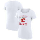 Calgary Flames G-III 4Her by Carl Banks Women's Super-Slim Fit Lightweight Team Logo Graphic T-Shirt - White - NHL