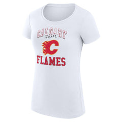 Calgary Flames G-III 4Her by Carl Banks Women's Super-Slim Fit Lightweight Team Logo Graphic T-Shirt - White - NHL