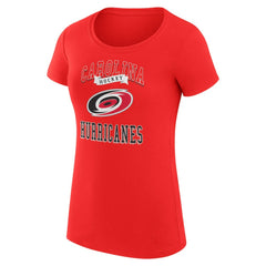 Carolina Hurricanes G-III 4Her by Carl Banks Women's Super-Slim Fit Lightweight Team Logo Graphic T-Shirt - Red - NHL