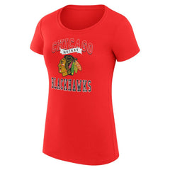 Chicago Blackhawks G-III 4Her by Carl Banks Women's Super-Slim Fit Lightweight Team Logo Graphic T-Shirt - Red - NHL