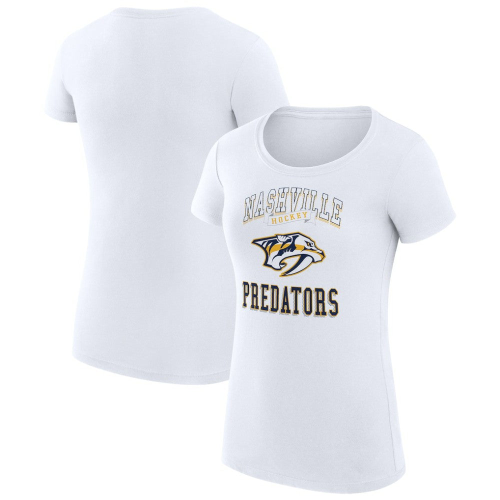 Nashville Predators G-III 4Her by Carl Banks Women's Super-Slim Fit Lightweight Team Logo Graphic T-Shirt - White - NHL
