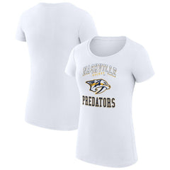 Nashville Predators G-III 4Her by Carl Banks Women's Super-Slim Fit Lightweight Team Logo Graphic T-Shirt - White - NHL