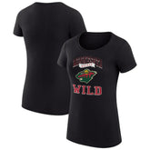 Minnesota Wild G-III 4Her by Carl Banks Women's Super-Slim Fit Lightweight Team Logo Graphic T-Shirt - Black - NHL