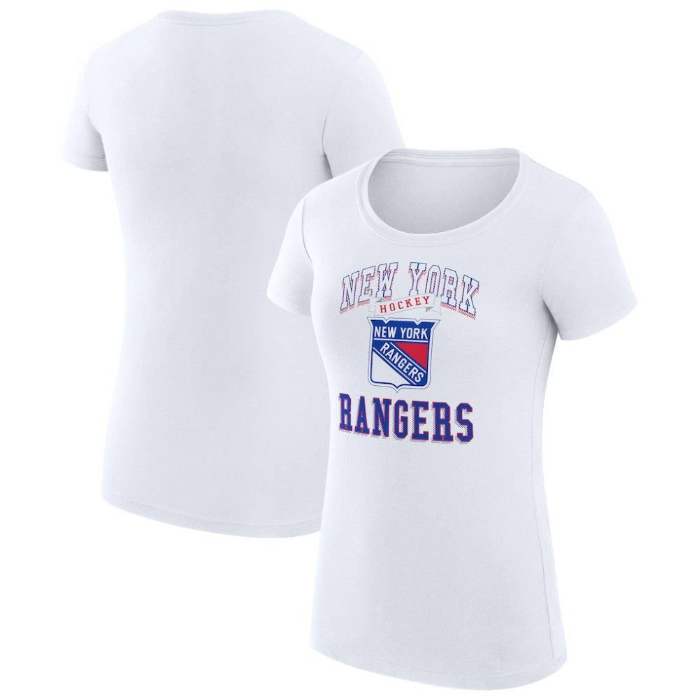 New York Rangers G-III 4Her by Carl Banks Women's Super-Slim Fit Lightweight Team Logo Graphic T-Shirt - White - NHL