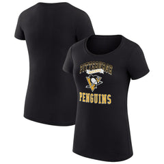 Pittsburgh Penguins G-III 4Her by Carl Banks Women's Super-Slim Fit Lightweight Team Logo Graphic T-Shirt - Black - NHL