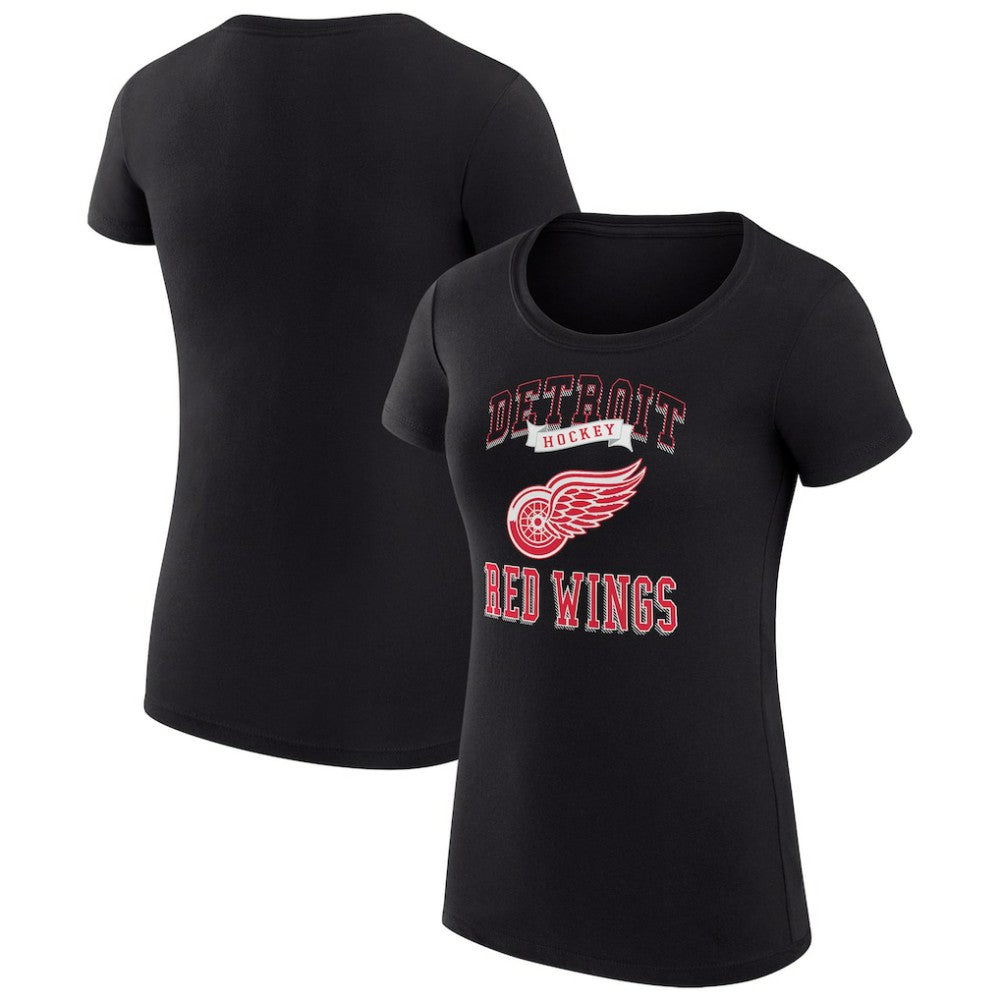Detroit Red Wings G-III 4Her by Carl Banks Women's Super-Slim Fit Lightweight Team Logo Graphic T-Shirt - Black - NHL
