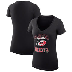 Carolina Hurricanes G-III 4Her by Carl Banks Women's Super-Slim Fit Lightweight Team Logo Graphic V-Neck T-Shirt - Black - NHL