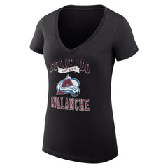 Colorado Avalanche G-III 4Her by Carl Banks Women's Super-Slim Fit Lightweight Team Logo Graphic V-Neck T-Shirt - Black - NHL