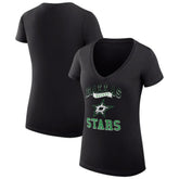 Dallas Stars G-III 4Her by Carl Banks Women's Super-Slim Fit Lightweight Team Logo Graphic V-Neck T-Shirt - Black - NHL