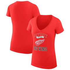 Detroit Red Wings G-III 4Her by Carl Banks Women's Super-Slim Fit Lightweight Team Logo Graphic V-Neck T-Shirt - Red - NHL