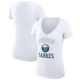 Buffalo Sabres G-III 4Her by Carl Banks Women's Super-Slim Fit Lightweight Team Logo Graphic V-Neck T-Shirt - White - NHL