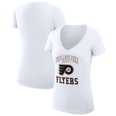 Philadelphia Flyers G-III 4Her by Carl Banks Women's Super-Slim Fit Lightweight Team Logo Graphic V-Neck T-Shirt - White - NHL