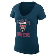 Florida Panthers G-III 4Her by Carl Banks Women's Super-Slim Fit Lightweight Team Logo Graphic V-Neck T-Shirt - Navy - NHL