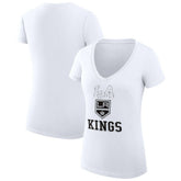 Los Angeles Kings G-III 4Her by Carl Banks Women's Super-Slim Fit Lightweight Team Logo Graphic V-Neck T-Shirt - White - NHL