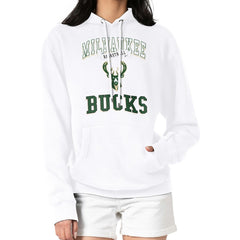 Milwaukee Bucks G-III 4Her by Carl Banks Women's Graphic Fleece Pullover Hoodie White - NBA