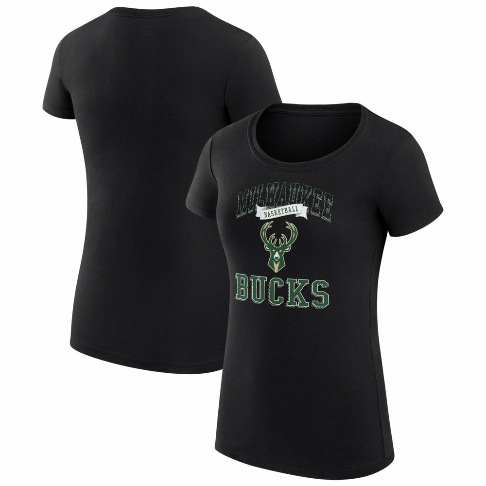 Milwaukee Bucks G-III 4Her by Carl Banks Women's Super-Slim Fit Lightweight Team Logo T-Shirt Black - NBA