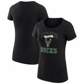 Milwaukee Bucks G-III 4Her by Carl Banks Women's Super-Slim Fit Lightweight Team Logo T-Shirt Black - NBA