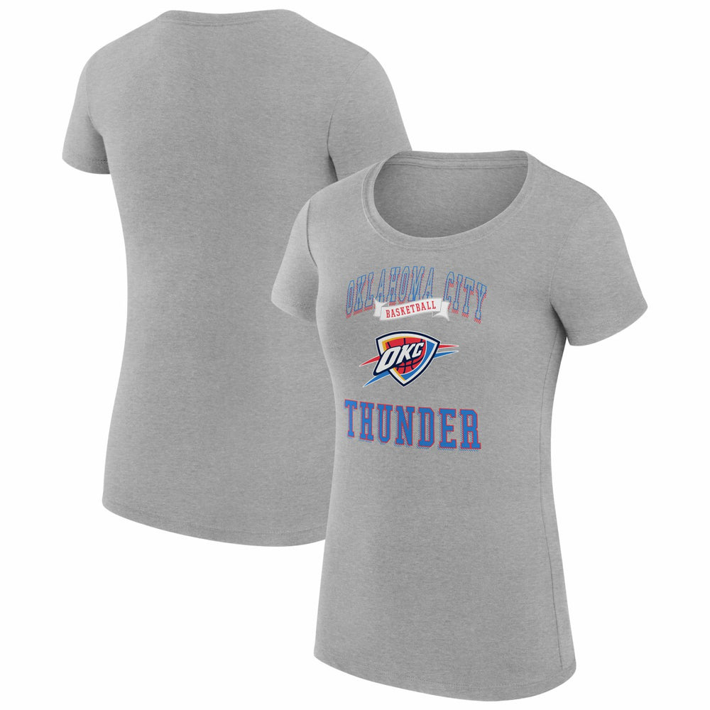 Oklahoma City Thunder G-III 4Her by Carl Banks Women's Super-Slim Fit Lightweight Team Logo T-Shirt Heather Gray - NBA