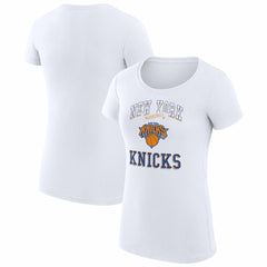 New York Knicks G-III 4Her by Carl Banks Women's Super-Slim Fit Lightweight Team Logo T-Shirt White - NBA