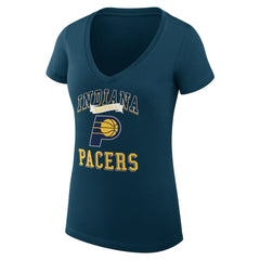 Indiana Pacers G-III 4Her by Carl Banks Women's Super-Slim Fit Lightweight Team Logo V-Neck T-Shirt Navy - NBA