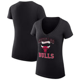 Chicago Bulls G-III 4Her by Carl Banks Women's Super-Slim Fit Lightweight Team Logo V-Neck T-Shirt Black - NBA