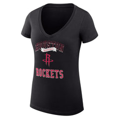 Houston Rockets G-III 4Her by Carl Banks Women's Super-Slim Fit Lightweight Team Logo V-Neck T-Shirt Black - NBA