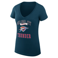 Oklahoma City Thunder G-III 4Her by Carl Banks Women's Super-Slim Fit Lightweight Team Logo V-Neck T-Shirt Navy - NBA