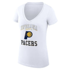 Indiana Pacers G-III 4Her by Carl Banks Women's Super-Slim Fit Lightweight Team Logo V-Neck T-Shirt White - NBA