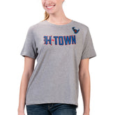 Houston Texans G-III 4Her by Carl Banks Women's Super-Slim Fit Lightweight H-Town T-Shirt Heather Gray | NFL