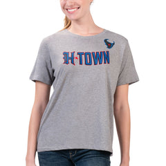 Houston Texans G-III 4Her by Carl Banks Women's Super-Slim Fit Lightweight H-Town T-Shirt Heather Gray | NFL