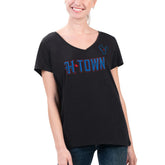 Houston Texans G-III 4Her by Carl Banks Women's Super-Slim Fit Lightweight H-Town V-Neck T-Shirt Black | NFL