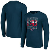 Washington Capitals Starter Four Team Name Logo Long Sleeve Graphic T-Shirt - Navy - NHL