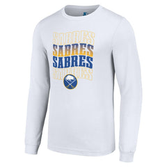 Buffalo Sabres Starter Four Team Name Logo Long Sleeve Graphic T-Shirt - White - NHL