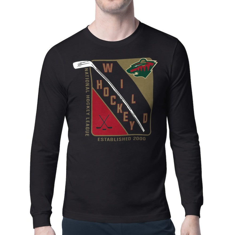 Minnesota Wild Starter Shield Long Sleeve Graphic T-Shirt - Black - NHL