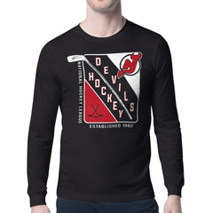 New Jersey Devils Starter Shield Long Sleeve Graphic T-Shirt - Black - NHL