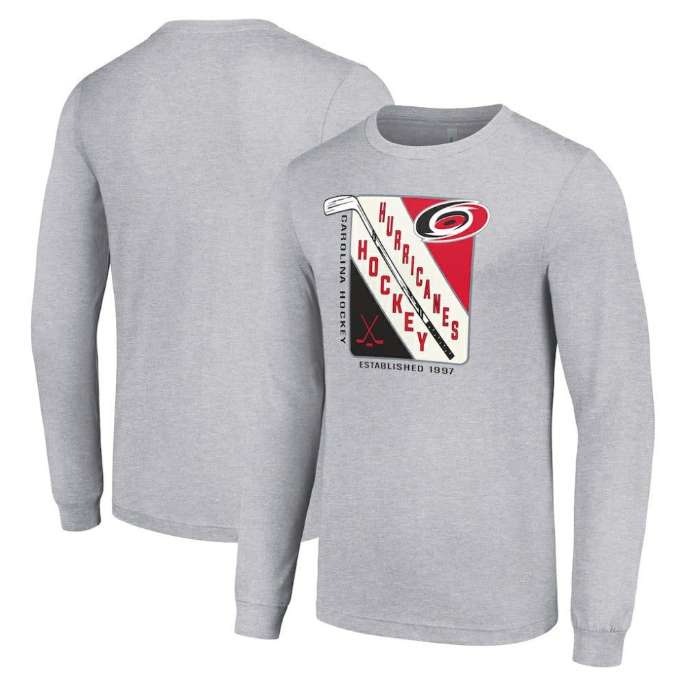 Carolina Hurricanes Starter Shield Long Sleeve Graphic T-Shirt - Heather Gray - NHL