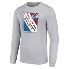 Colorado Avalanche Starter Shield Long Sleeve Graphic T-Shirt - Heather Gray - NHL