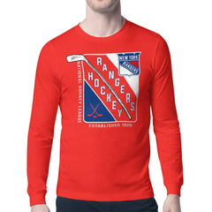 New York Rangers Starter Shield Long Sleeve Graphic T-Shirt - Red - NHL
