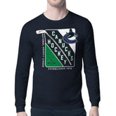 Vancouver Canucks Starter Shield Long Sleeve Graphic T-Shirt - Navy - NHL