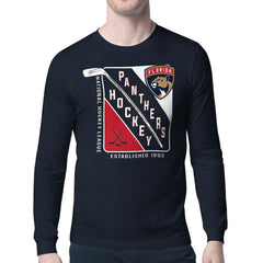 Florida Panthers Starter Shield Long Sleeve Graphic T-Shirt - Navy - NHL