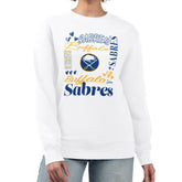 Buffalo Sabres G-III 4Her by Carl Banks Women's Collage Graphic Fleece Long Sleeve Pullover Sweatshirt - White - NHL