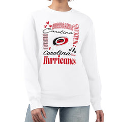 Carolina Hurricanes G-III 4Her by Carl Banks Women's Collage Graphic Fleece Long Sleeve Pullover Sweatshirt - White - NHL