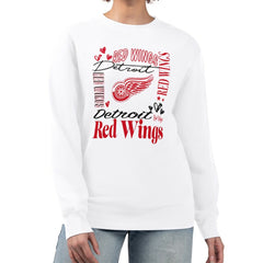 Detroit Red Wings G-III 4Her by Carl Banks Women's Collage Graphic Fleece Long Sleeve Pullover Sweatshirt - White - NHL