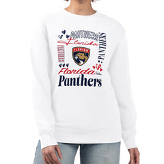 Florida Panthers G-III 4Her by Carl Banks Women's Collage Graphic Fleece Long Sleeve Pullover Sweatshirt - White - NHL