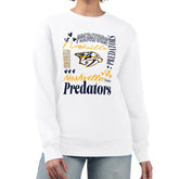 Nashville Predators G-III 4Her by Carl Banks Women's Collage Graphic Fleece Long Sleeve Pullover Sweatshirt - White - NHL