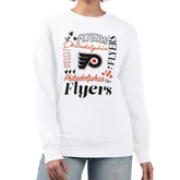 Philadelphia Flyers G-III 4Her by Carl Banks Women's Collage Graphic Fleece Long Sleeve Pullover Sweatshirt - White - NHL