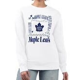 Toronto Maple Leafs G-III 4Her by Carl Banks Women's Collage Graphic Fleece Long Sleeve Pullover Sweatshirt - White - NHL
