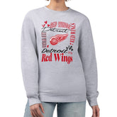 Detroit Red Wings G-III 4Her by Carl Banks Women's Collage Graphic Fleece Long Sleeve Pullover Sweatshirt - Heather Gray - NHL
